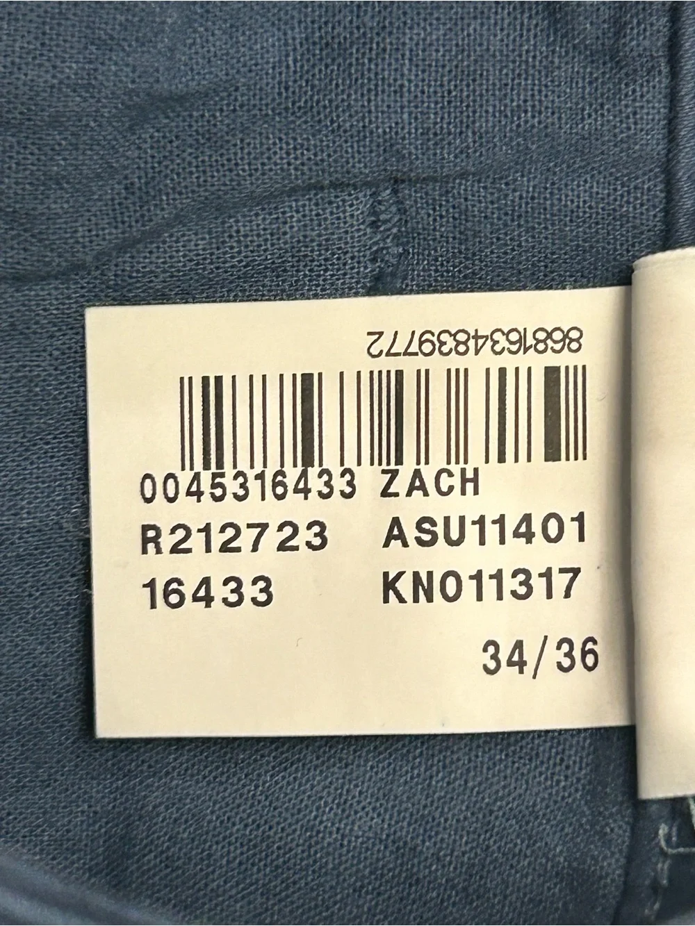 Mavi Zach Straight Leg Men's Slate Blue Pants 34/36 Stretch Twill Jeans Casual